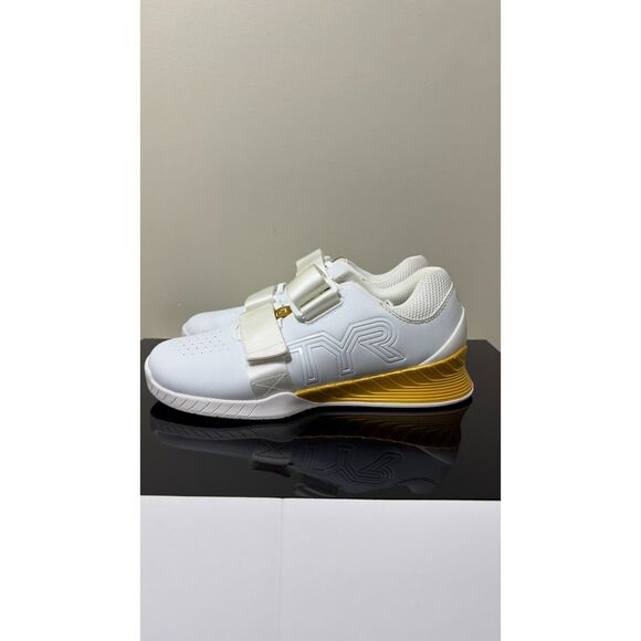 Squat University TYR L-1 Lifter M 7 W 8.5 White/Gold Lifting Training Gym Shoes - Picture 2 of 8